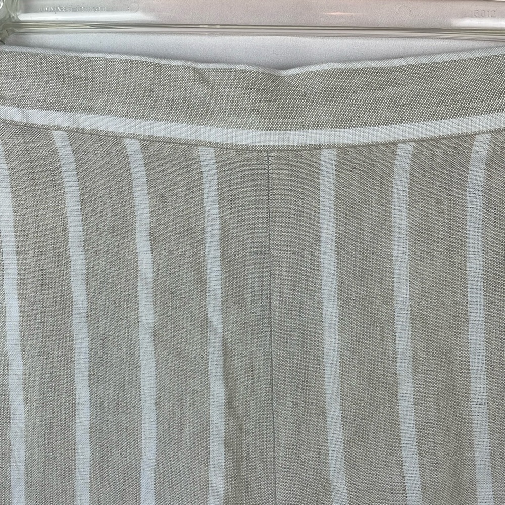 LOFT Cream and White Striped Lightweight Linen Blend Wide Leg Pants - Size Small - Picture 3 of 12